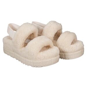 UGG Women's Cream Fluffy Platform Sandals